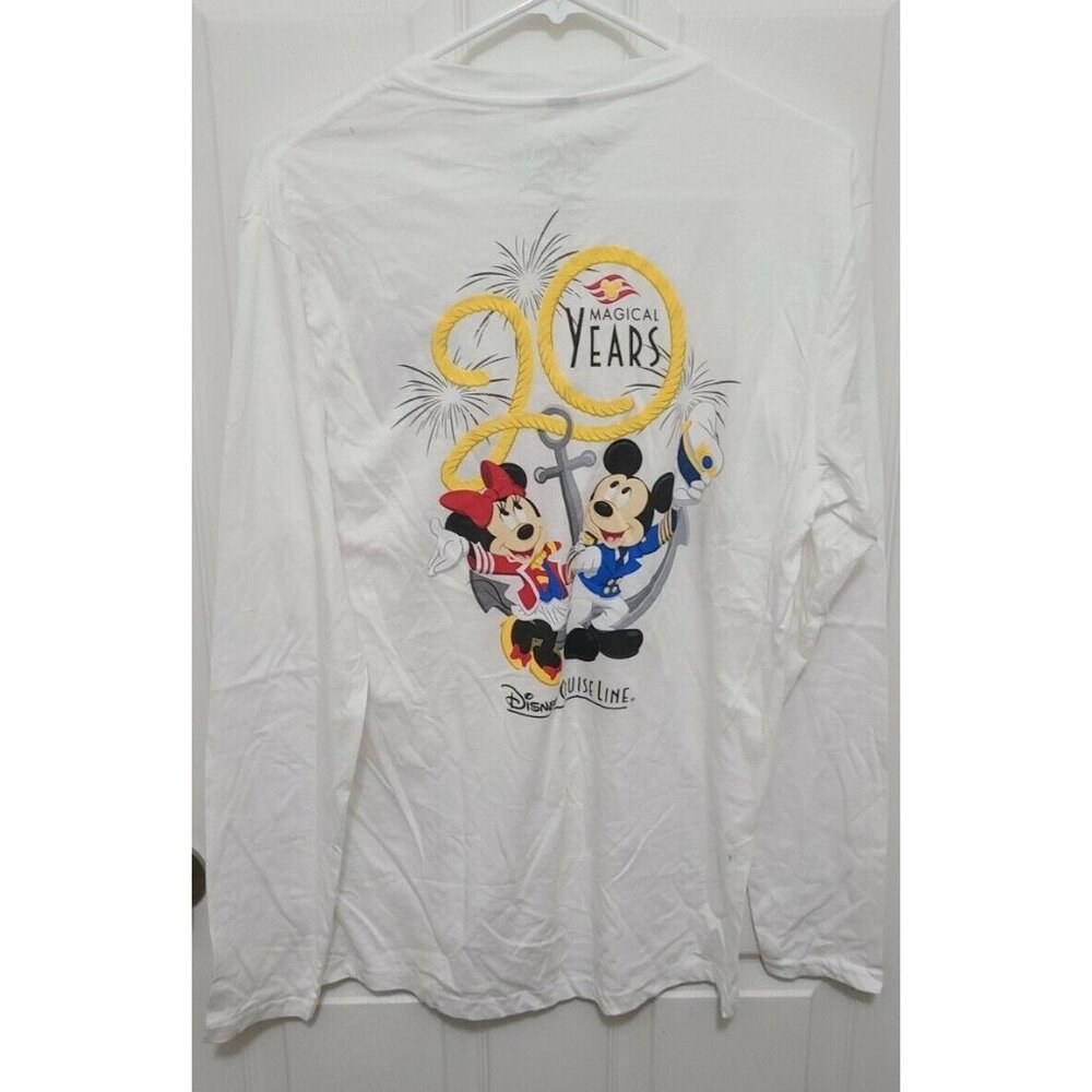 NEW Disney Cruise Line 20 Magical Years Long Sleeve Crew Neck Shirt White Size S